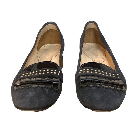 Napoleoni Suede Made in Italy Heeled Loafers Office Work Size 38 - Picture 3 of 11